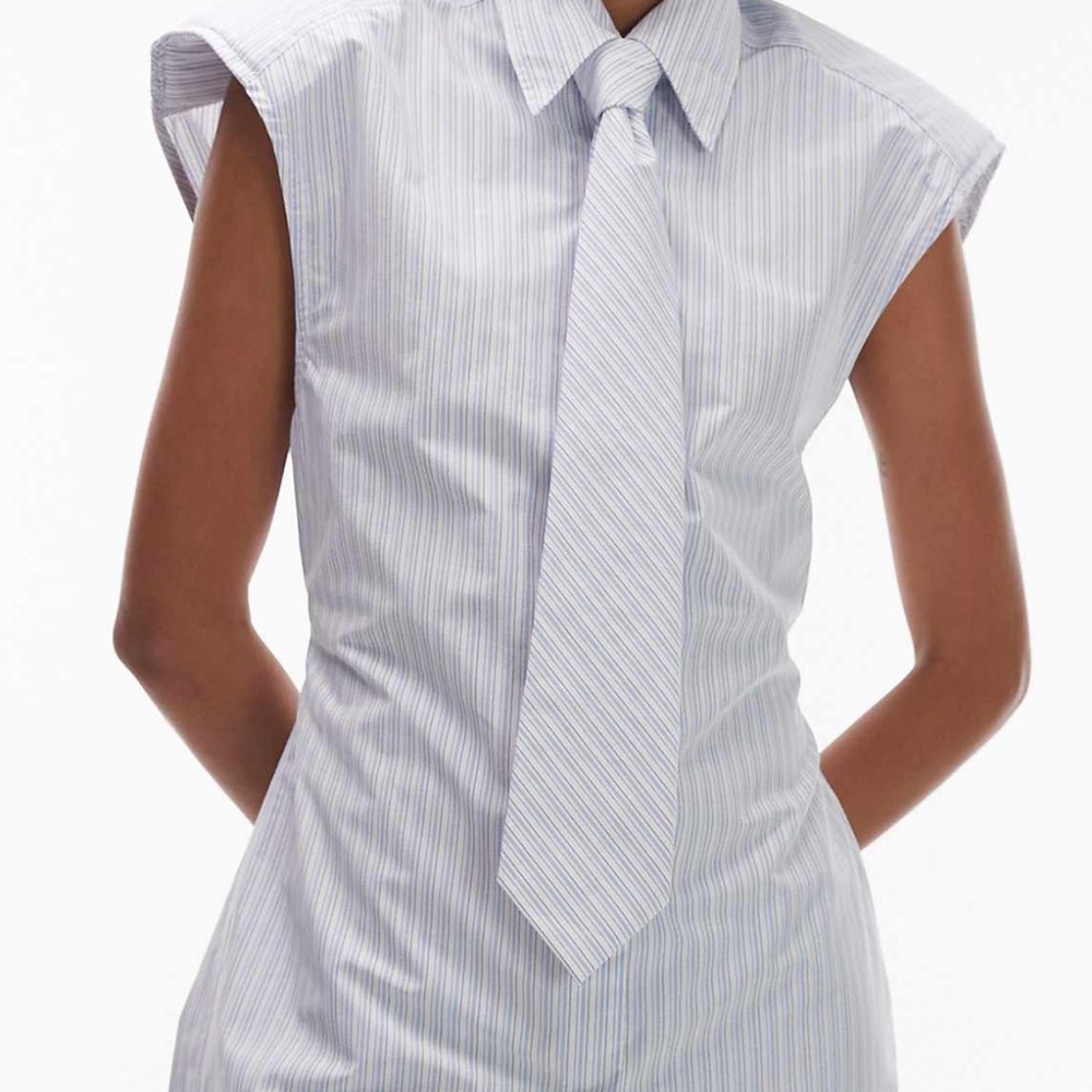 ASOS Blue Striped Button Down Shirt with Tie. Sold out online